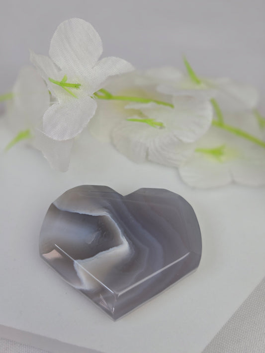 Faceted Agate Hearts