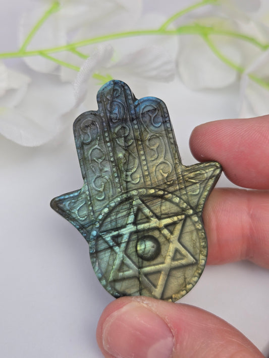 Labradorite Hamsa Hand